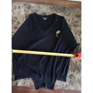 PURDUE BOILERMAKERS ANDREW ROHAN Vtg Black V Neck Pullover Sweater Men's Large